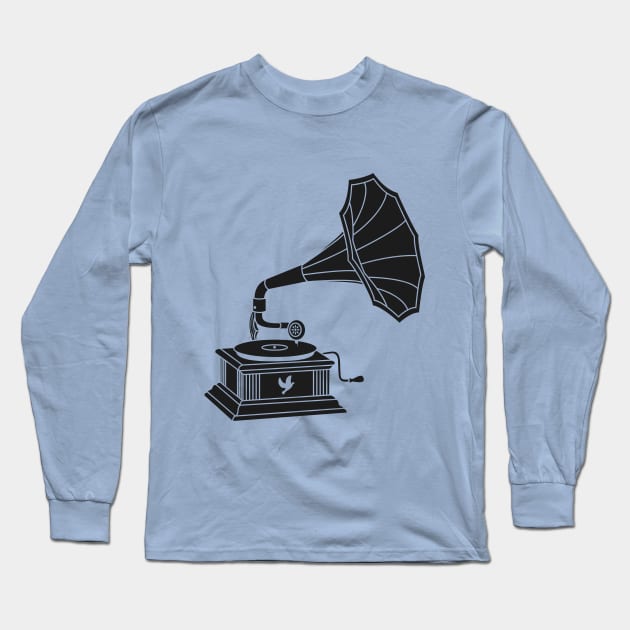 Vintage Gramophone (V2) Long Sleeve T-Shirt by PlaidDesign